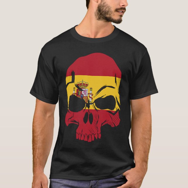 Camiseta Espanha Sinalizador Skull Barcelona Espana Catalon (Frente)