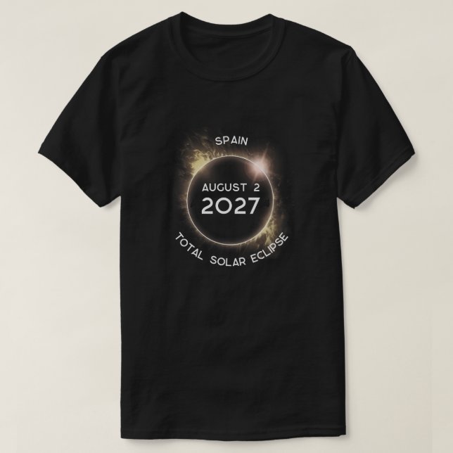 Camiseta Espanha Total de Eclipse Solar 2027 (Frente do Design)