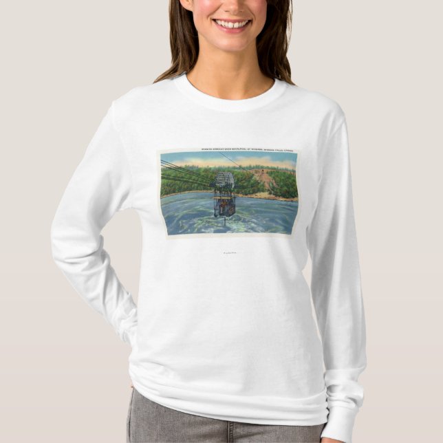 Camiseta Espanhol Aerocar sobre o redemoinho de Niagara (Frente)