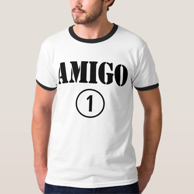 Camiseta Espanhol - amigos faladores: ONU de Numero do (Frente)