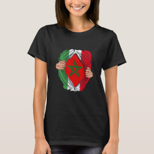 Camiseta Espanhol com raízes marroquinas Bandeira de Marroc