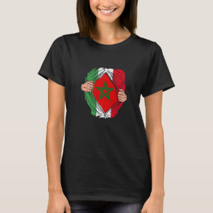 Camiseta Espanhol com raízes marroquinas Maroc Flag com Esp