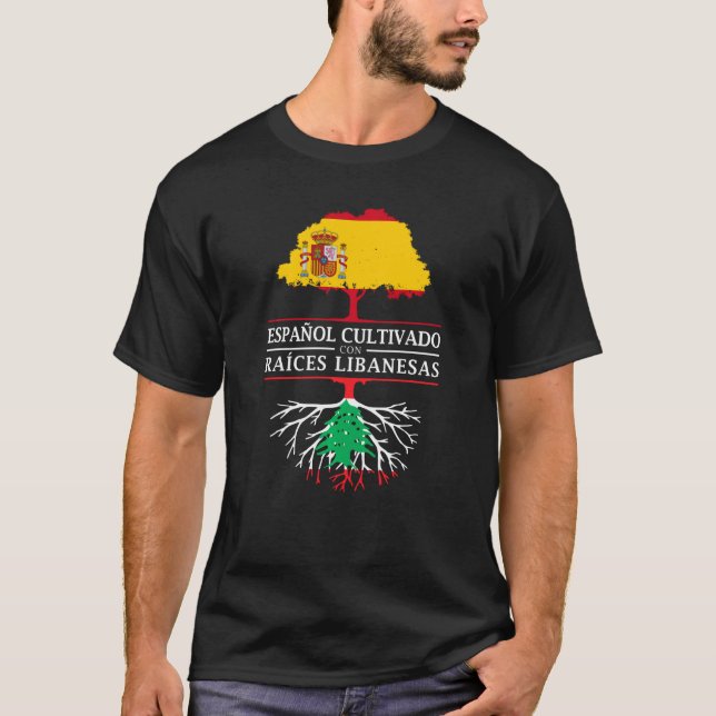 Camiseta Espanhol Cresce Com Raízes Libanesas No Líbano (Frente)