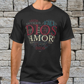 Camiseta Espanhol Cristão de Deus e de Coração de Fé