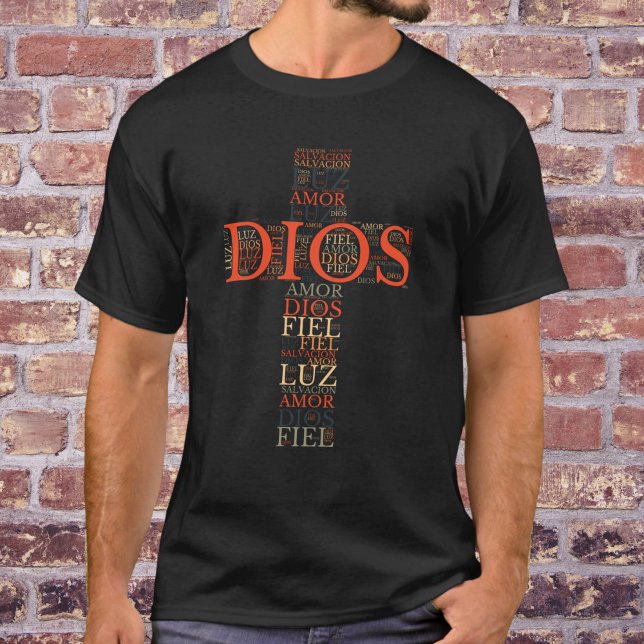Camiseta Espanhol-Cristão de Deus e Fé Cross (Criador carregado)