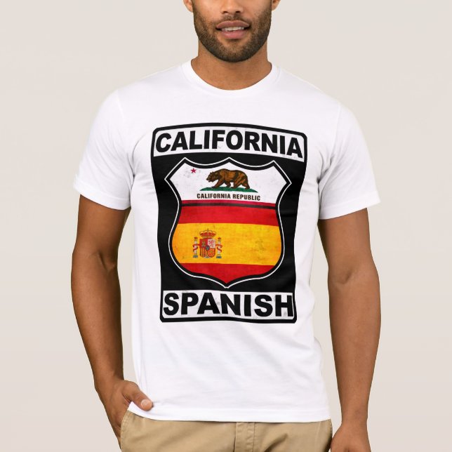 Camiseta Espanhol da Califórnia Americana (Frente)