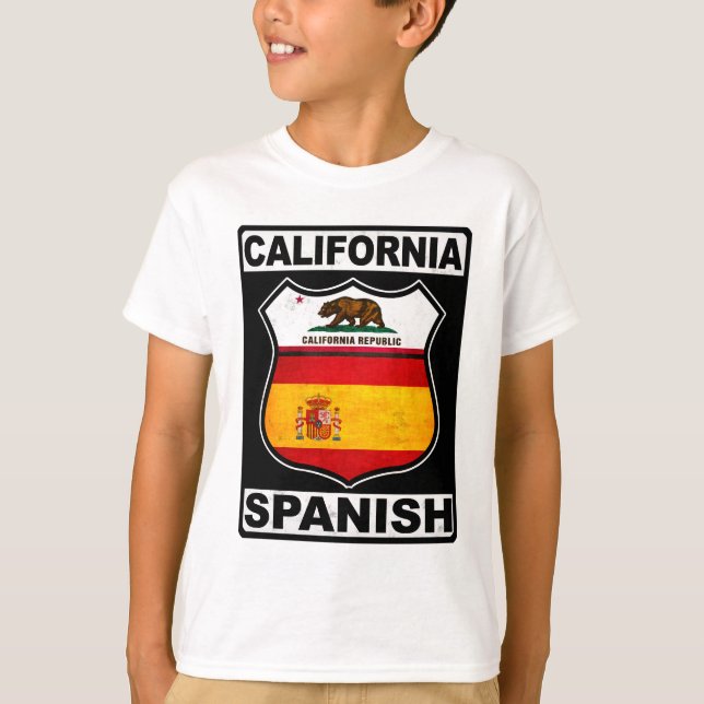 Camiseta Espanhol da Califórnia Americana (Frente)