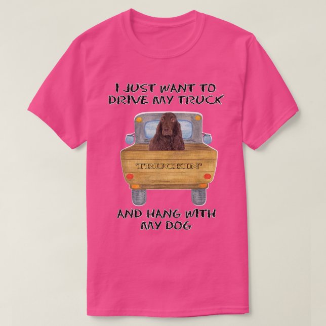 Camiseta Espanhol de Campo de Cachorro Condutor de Caminhõe (Frente do Design)
