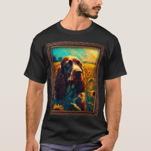 Camiseta Espanhol de Campo Pintura Flor de Girassol Mãe Mul
