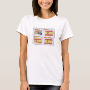 Camiseta Espanhol embandeira, de um livro francês das