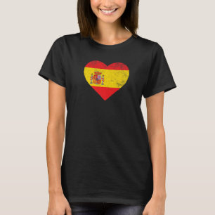 Camiseta Espanhol Espanhol Bandeira da Espanha Coração Eu A