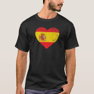 Camiseta Espanhol espanhol Espana Flag Heart I Love Espanha
