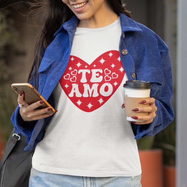 Camiseta Espanhol Eu Te Amo O Dia de os namorados Vermelho  (Criador carregado)