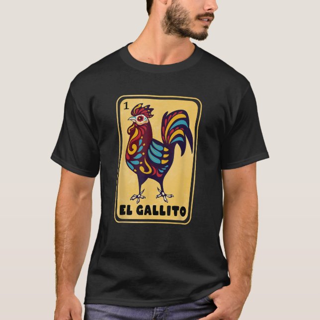Camiseta Espanhol mexicano Bingo Funny Gifts El Gallito (Frente)