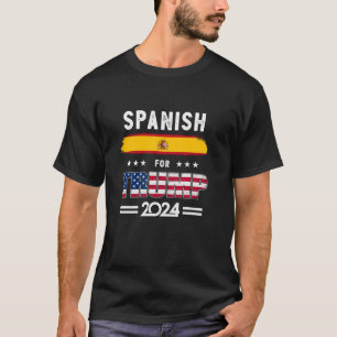 Camiseta Espanhol para Trump 2024 Espanha Flag Patriotic Su