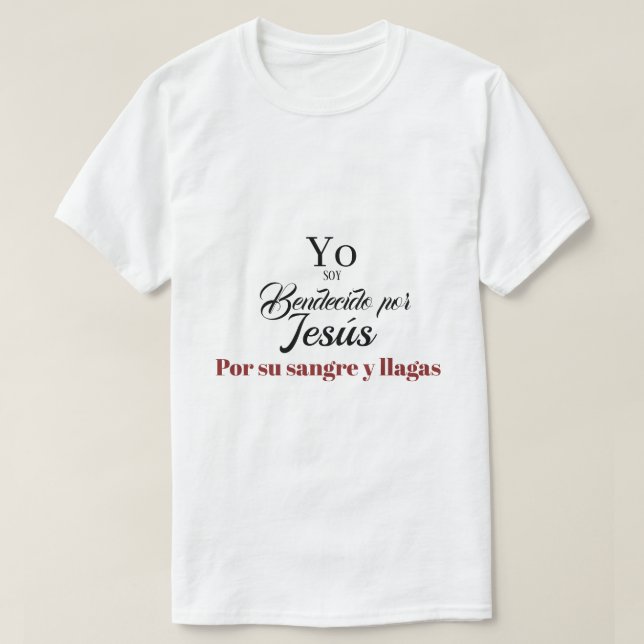 Camiseta Espanol Texto Biblico Isaias 53 (Frente do Design)