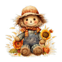 Espantalho com girassol