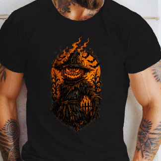 Camiseta Espantalho de Abóbora Ardente