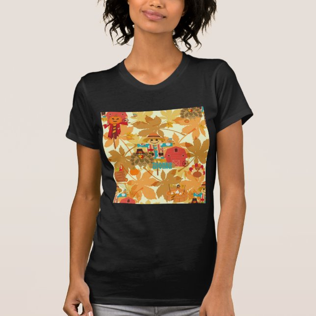 Camiseta espantalho de ação de graças (Frente)