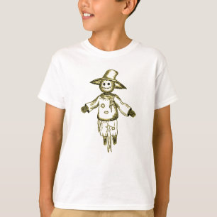 Camiseta Espantalho de Halloween Assustador Arte em Linha D