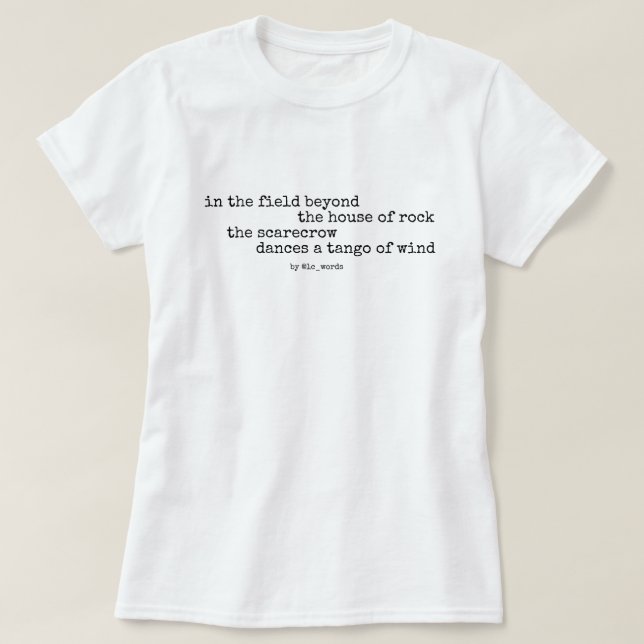 Camiseta Espantalho e poema tango (Frente do Design)