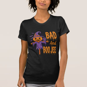 Camiseta Espantalho Gráfico de Halloween Bad And Boo Jee