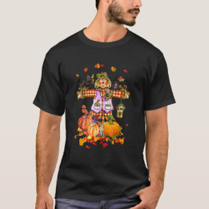 Camiseta Espantalho Outono Olá Outono Abóbora Dia de Ação d