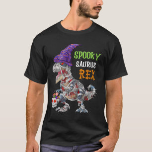 Camiseta Espantalho Sáurio Rex Zumbi Múmia Dinossauro Hallo