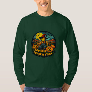 Camiseta Espantalho Vibrante e Decoração do Dia das Bruxas 