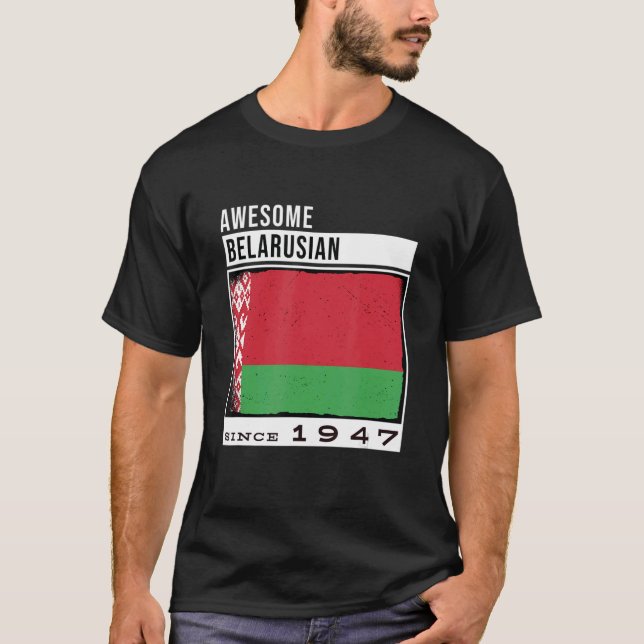 Camiseta Espantoso bielorrusso desde 1947, 75º Bir bielorru (Frente)