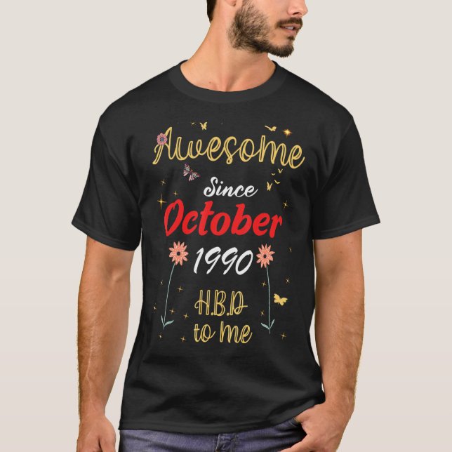 Camiseta Espantoso Desde Outubro De 1990 Flores De Bona De  (Frente)