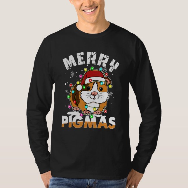 Camiseta Espantoso Guiné Pig Santa Hat Natal Leve Pj Me (Frente)