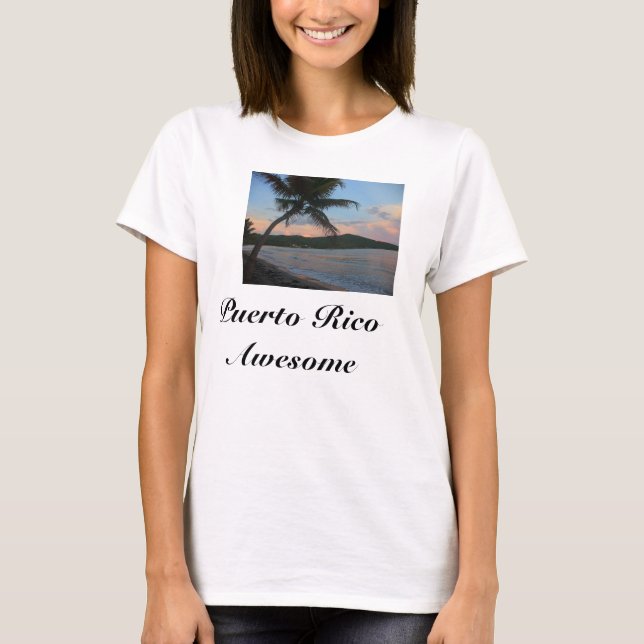 Camiseta Espantoso T-shirt feminina da praia em Porto Rico (Frente)