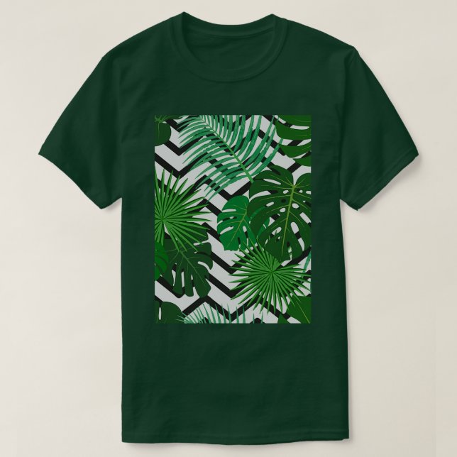 Camiseta Espargo exótico de palmeiras tropicais de selva (Frente do Design)