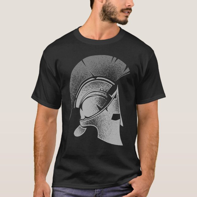Camiseta Espartano Grego Helmet Gladiator Homens (Frente)