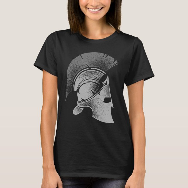 Camiseta Espartano Grego Helmet Gladiator Homens (Frente)