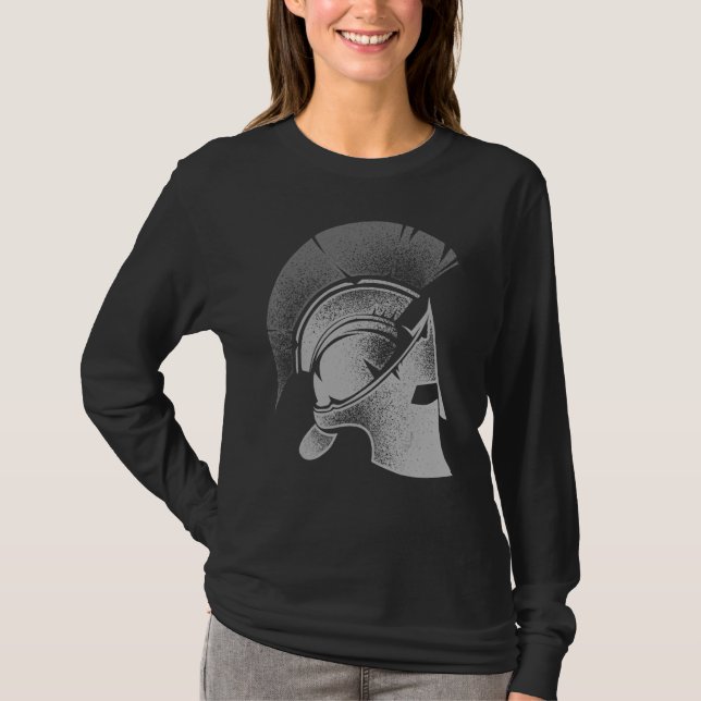 Camiseta Espartano Grego Helmet Gladiator Homens (Frente)