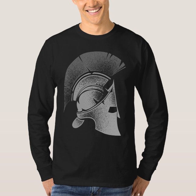 Camiseta Espartano Grego Helmet Gladiator Homens (Frente)
