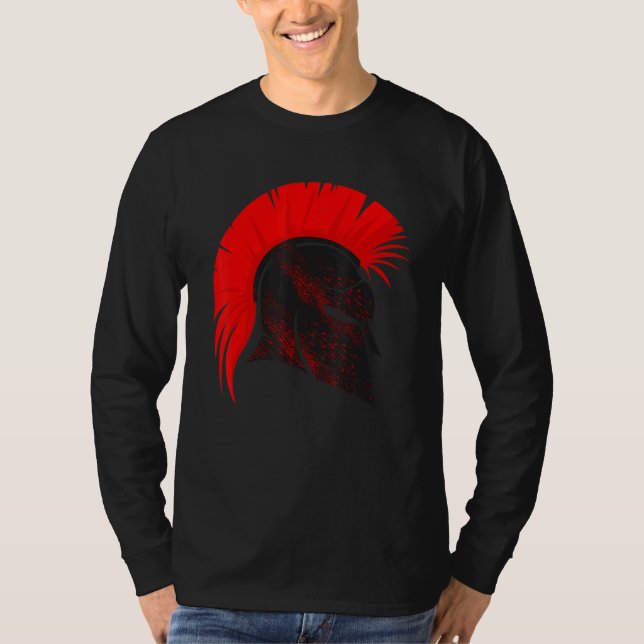 Camiseta Espartano Grego Helmet Gladiator Homens (Frente)