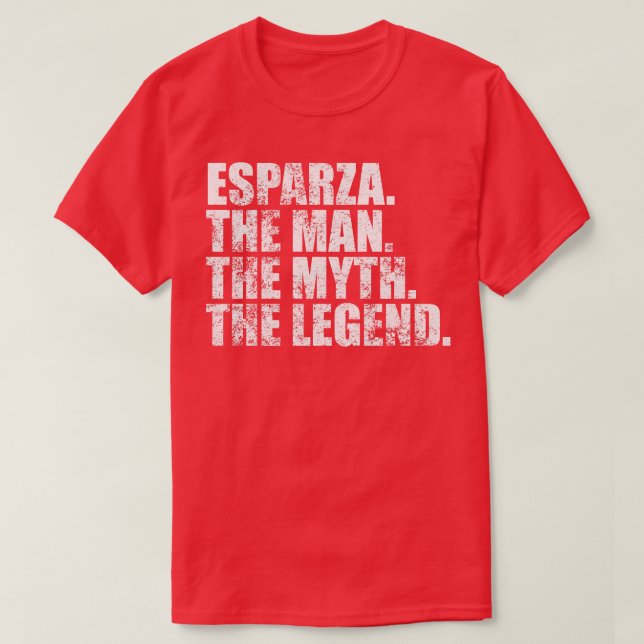 Camiseta EsparzaEsparza Nome da família Esparza sobrenome E (Frente do Design)