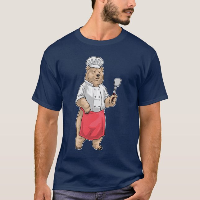 Camiseta Espátula de Cozinha Urso Cozinheiro (Frente)