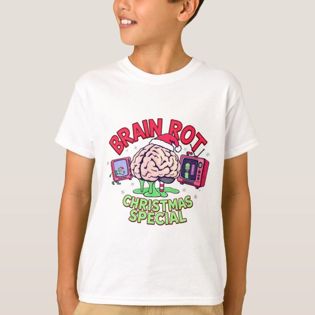 Camiseta Especial de Natal Brain Rot meme Gen Alpha (Frente)