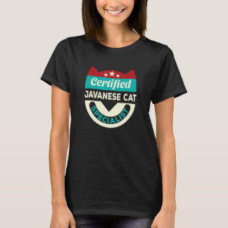 Camiseta Especialista Certificado em Gatos Javaneses Mãe de
