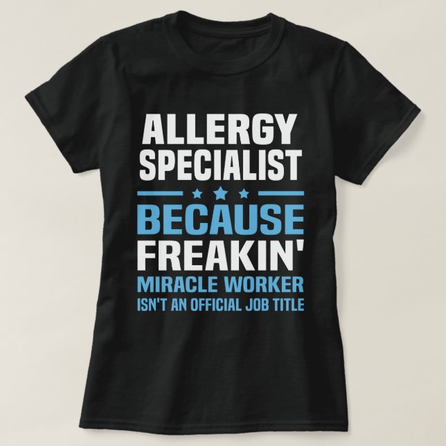 Camiseta Especialista em alergia (Frente do Design)