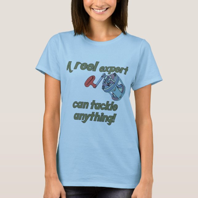 Camiseta Especialista em bobinas de pesca (Frente)