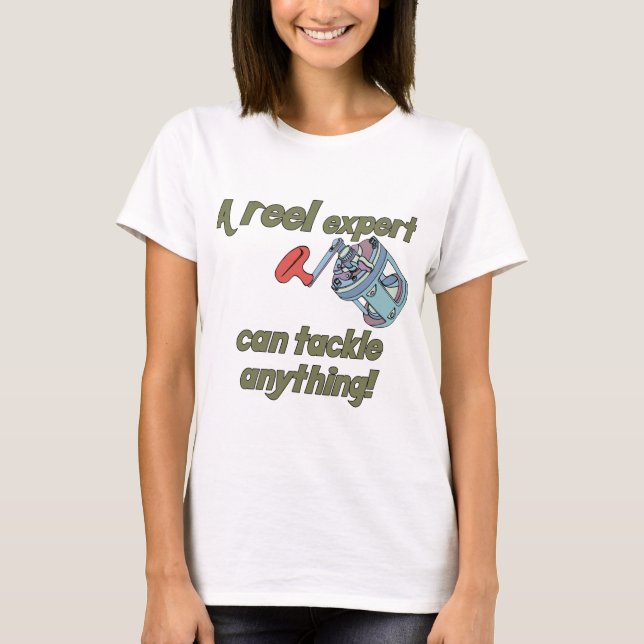 Camiseta Especialista em bobinas de pesca (Frente)