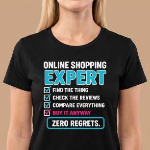 Camiseta Especialista em Compras Online Compras Divertidas