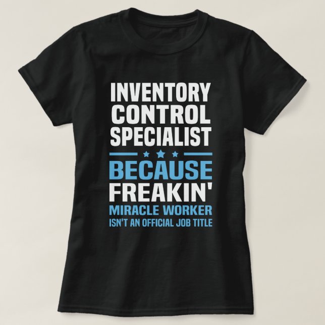 Camiseta Especialista em Controle de Inventário (Frente do Design)