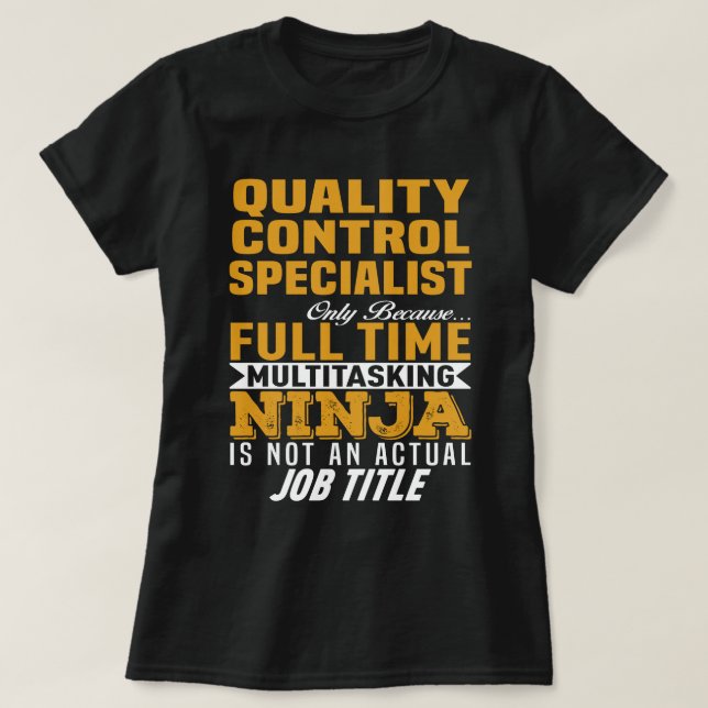 Camiseta Especialista em controle de qualidade (Frente do Design)