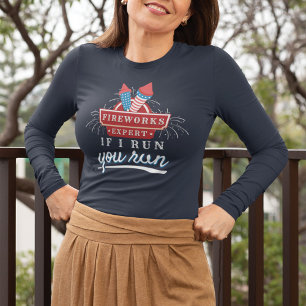 Camiseta Especialista em Fireworks Mãe 4 de julho Independê